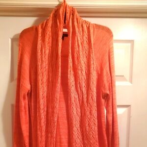 Peach Pullover Sweater with Detachable Scarf